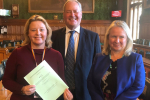 Nickie with Bob Blackman MP and Minister Felicity Buchan MP