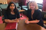 Nickie with the Home Secretary, Suella Braverman MP