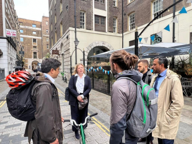 Nickie with TfL officials on New Street